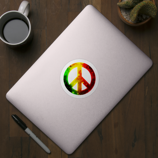 Rasta Flag Tye Dye Peace Sign by Invisible Jaguar Designs